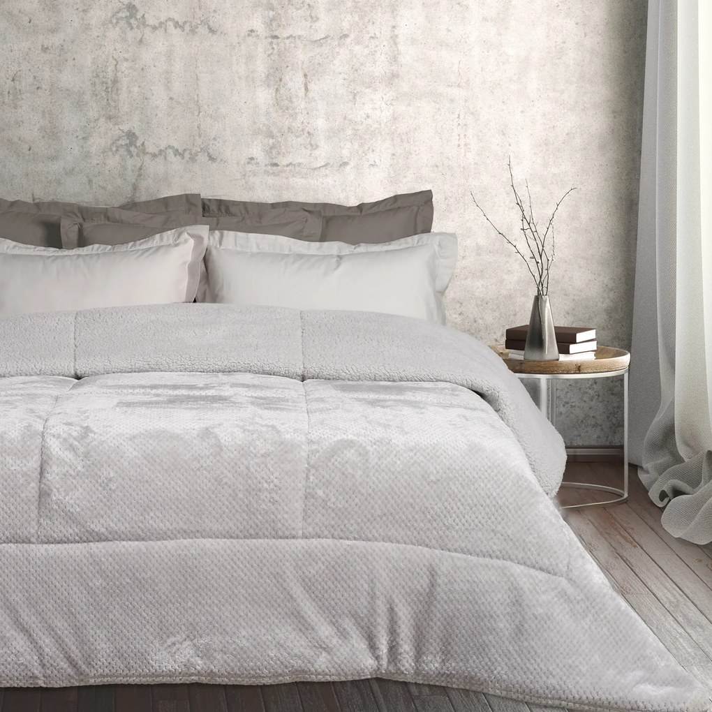 Κουβερτοπάπλωμα Fleece-Sherpa Υπέρδιπλο 220x240εκ. Blankets 1182 Ice Grey Das Home