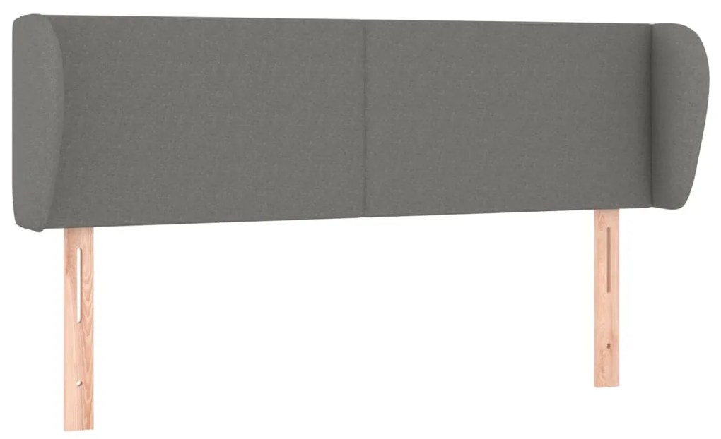 Κεφαλάρι με Πτερύγια Σκούρο Γκρι 147 x 23 x 78/88εκ. Υφασμάτινο 3116863