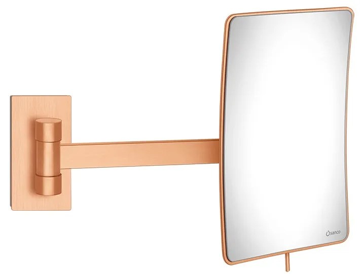 Καθρέπτης Μεγεθυντικός Επτοίχιος Μεγέθυνση x3 Brushed Rose Gold 24K Sanco Cosmetic Mirrors MR-305-AB6