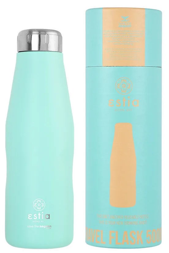 Θερμός-Μπουκάλι Ανοξείδωτο Bermuda Green Flask Save The Aegean Estia 500ml-7x7x22,3εκ. 01-9793