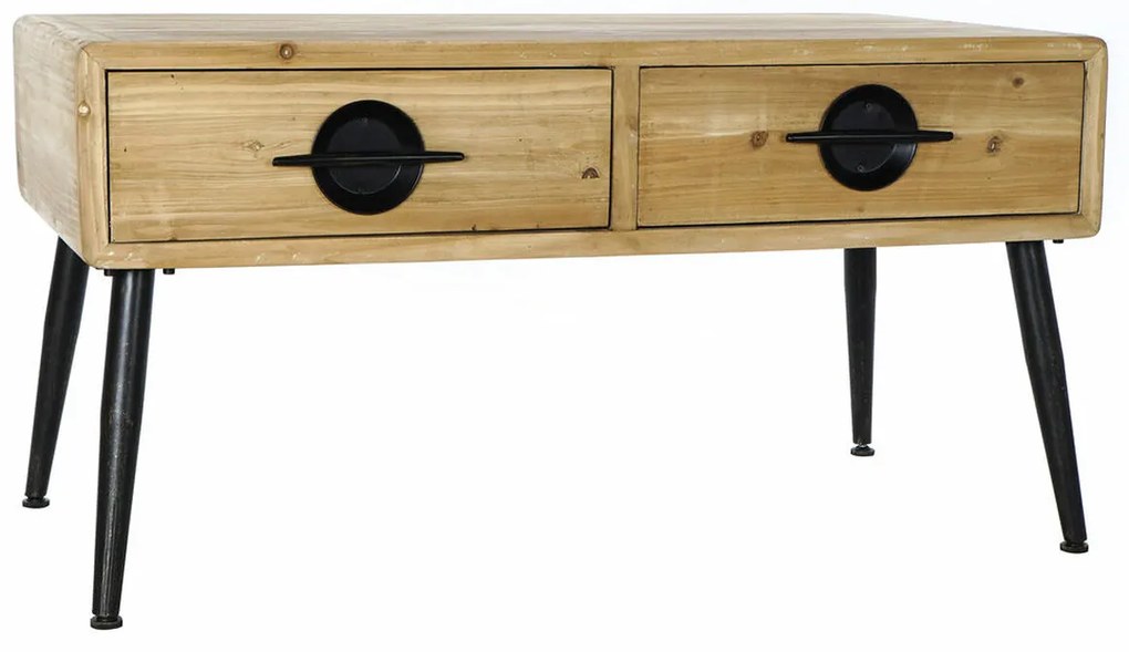 Βοηθητικό Τραπέζι DKD Home Decor Καφέ Μαύρο Μέταλλο Έλατο 100 x 50 x 52,5 cm