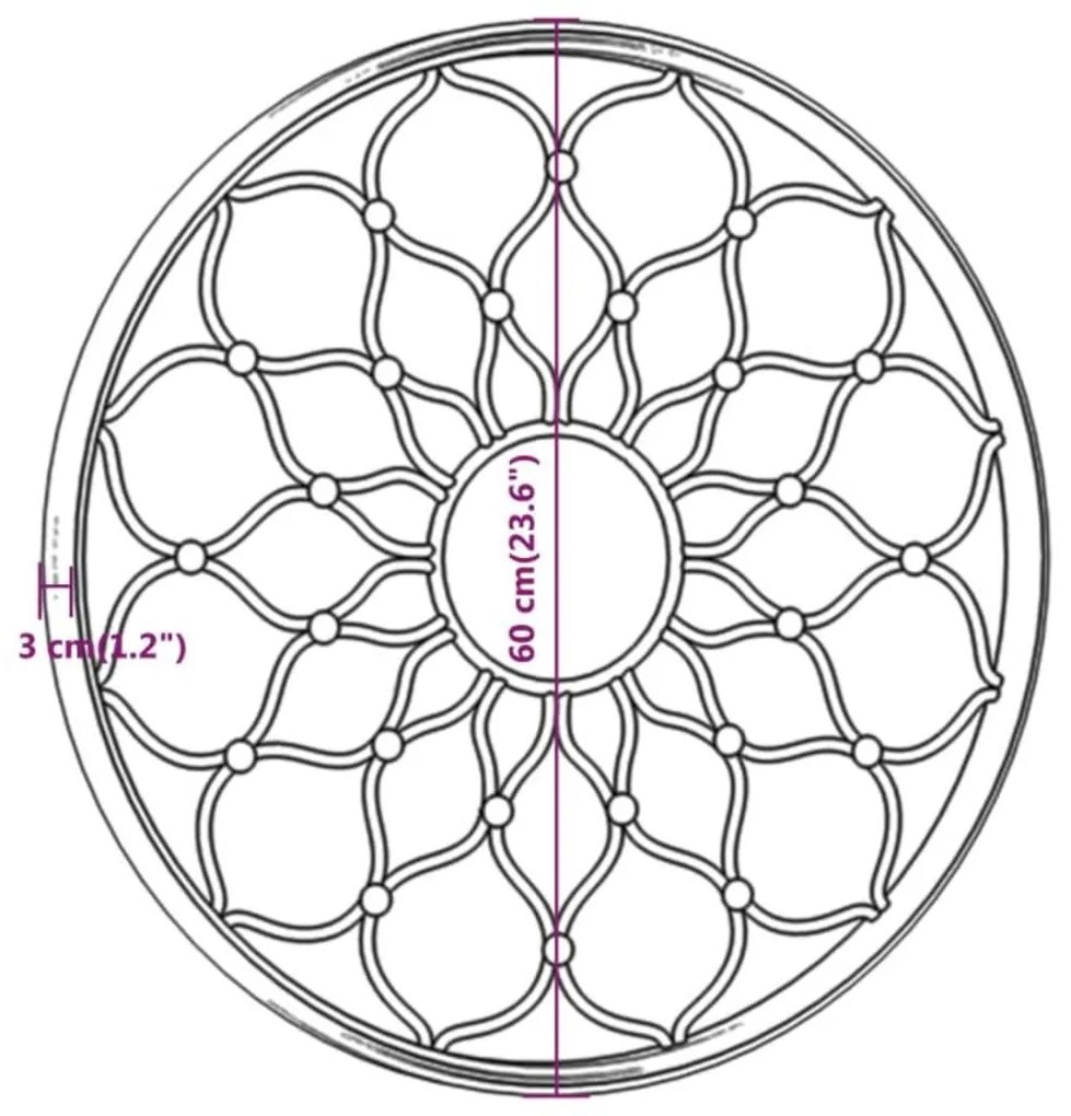 vidaXL Καθρέφτης για Εσ. Χώρους Στρογγυλός Μαύρος 60 x 3 εκ. Σίδερο