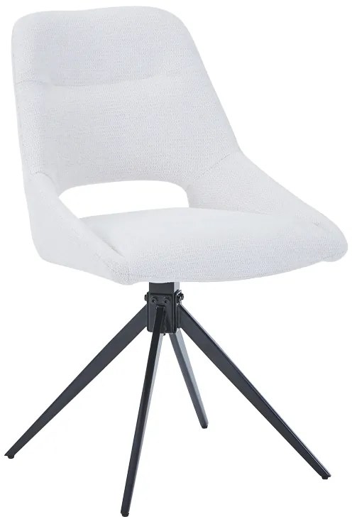 Καρέκλα περιστρεφόμενη Luciano I pakoworld σε κρεμ ύφασμα-πόδι μεταλλικό μαύρο 52.5x54x85εκ