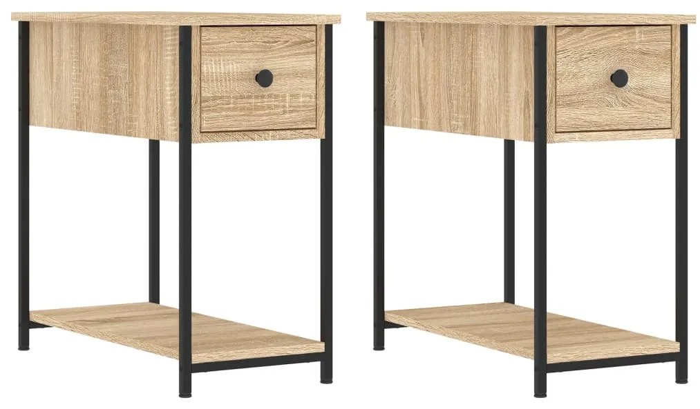 vidaXL Κομοδίνα 2 τεμ. Sonoma Δρυς 30 x 60 x 60 εκ. από Επεξεργ. Ξύλο