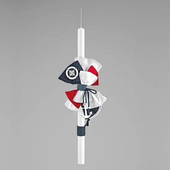 Λαμπάδα βάπτισης ναυτική με άγκυρα