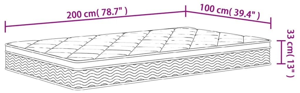 ΣΤΡΩΜΑ ΜΕ POCKET SPRINGS ΜΕΣΑΙΑ PLUS ΣΚΛΗΡΟΤΗΤΑ 100X200 ΕΚ. 372887