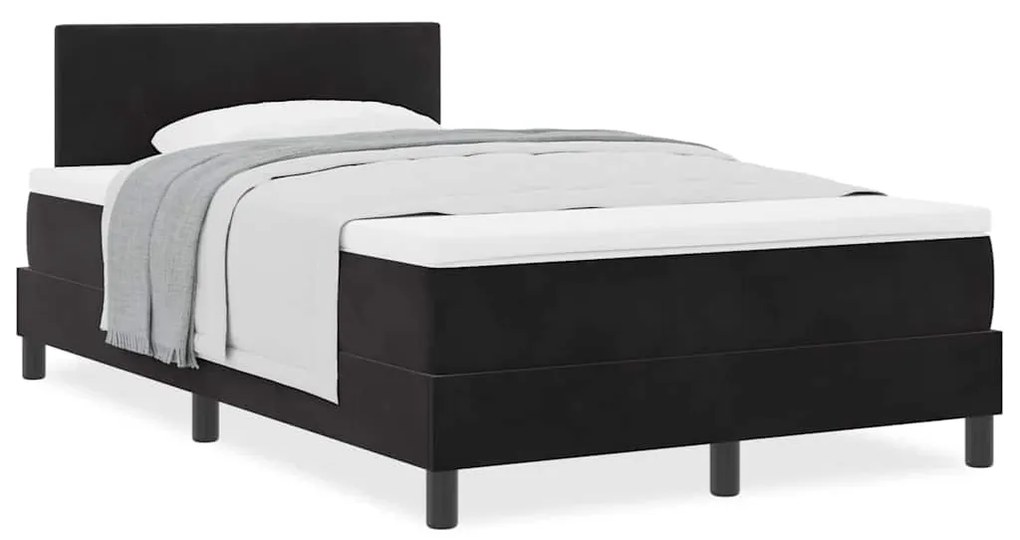 vidaXL Κρεβάτι με Ελατήρια και Στρώμα Μαύρο 120 x 190 cm ύφασμα