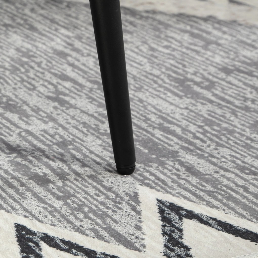 HOMCOM Σκαμπό, υποπόδιο, επενδεδυμένο κάθισμα, όψη κασμίρ, ατσάλινα πόδια, 42 x 42 x 44 cm, Ανοιχτό γκρι