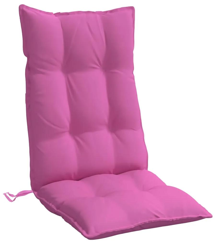 vidaXL Μαξιλάρια Καρέκλας με Ψηλή Πλάτη 4 τεμ. Ροζ από Ύφασμα Oxford