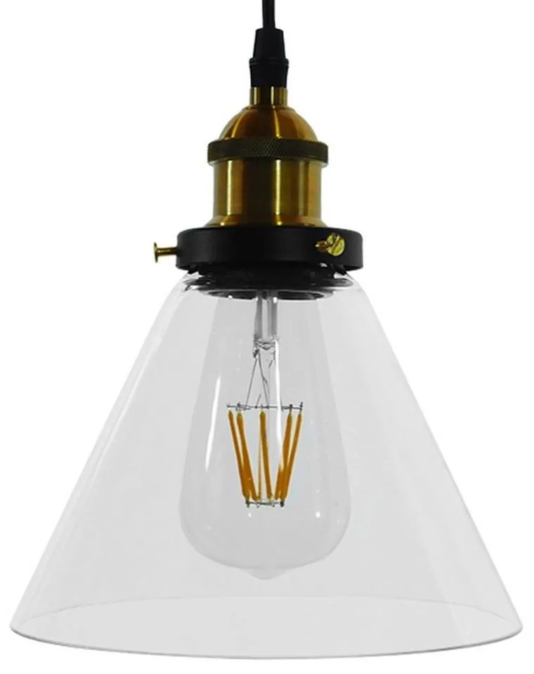 Φωτιστικό Οροφής Cone 01169 Bronze GloboStar Glass