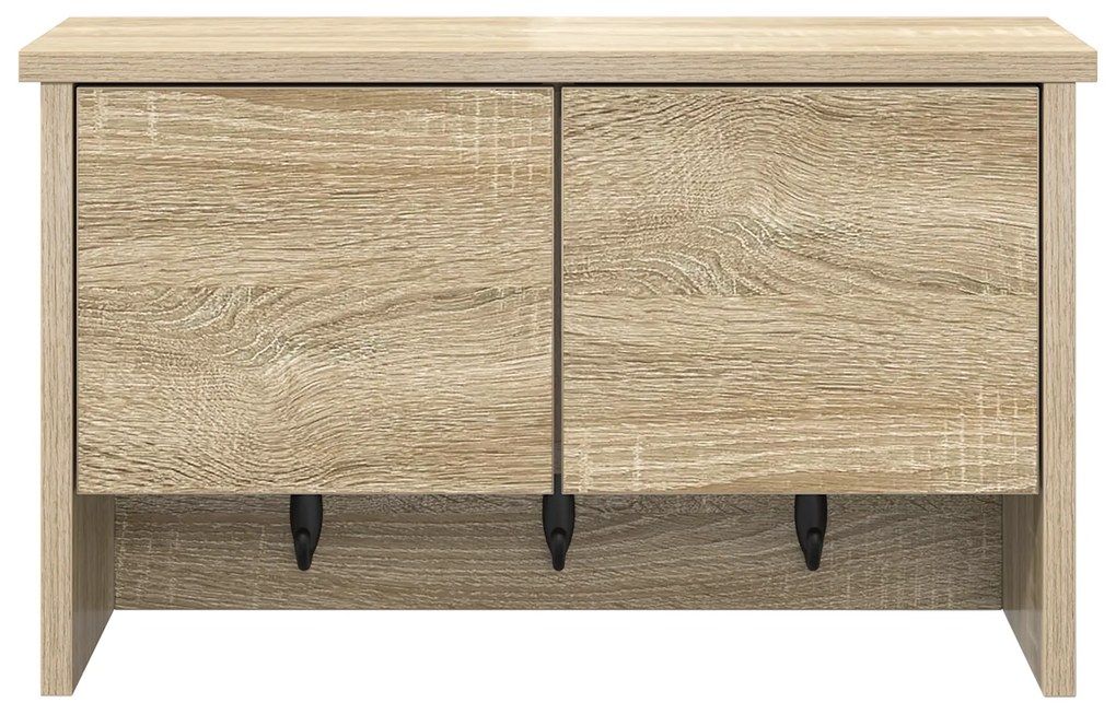 vidaXL Τοίχου Κρεμάστρα με ράφι Επιτοίχιο Sonoma Δρυς 50 x 20 x 30 εκ.