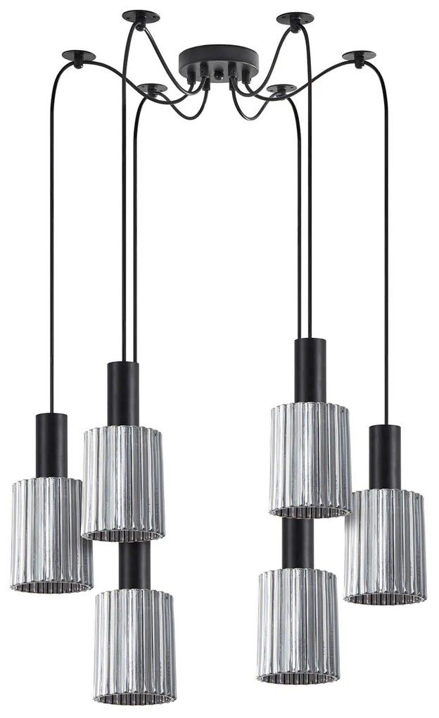 Φωτιστικό Οροφής Πολύφωτο Homelighting 77-8484 Black/Smoked