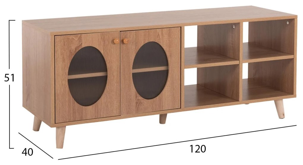 Έπιπλο τηλεόρασης RILLION Μελαμίνη σε Σονόμα 120x40x50Yεκ. 120x40x50 εκ.