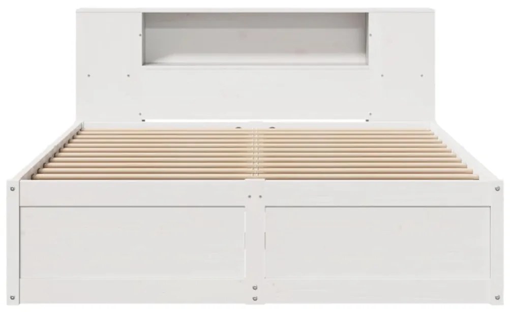 vidaXL Σκελετός Κρεβ. Χωρίς Στρώμα Λευκό 160x200 εκ Μασίφ Πεύκο