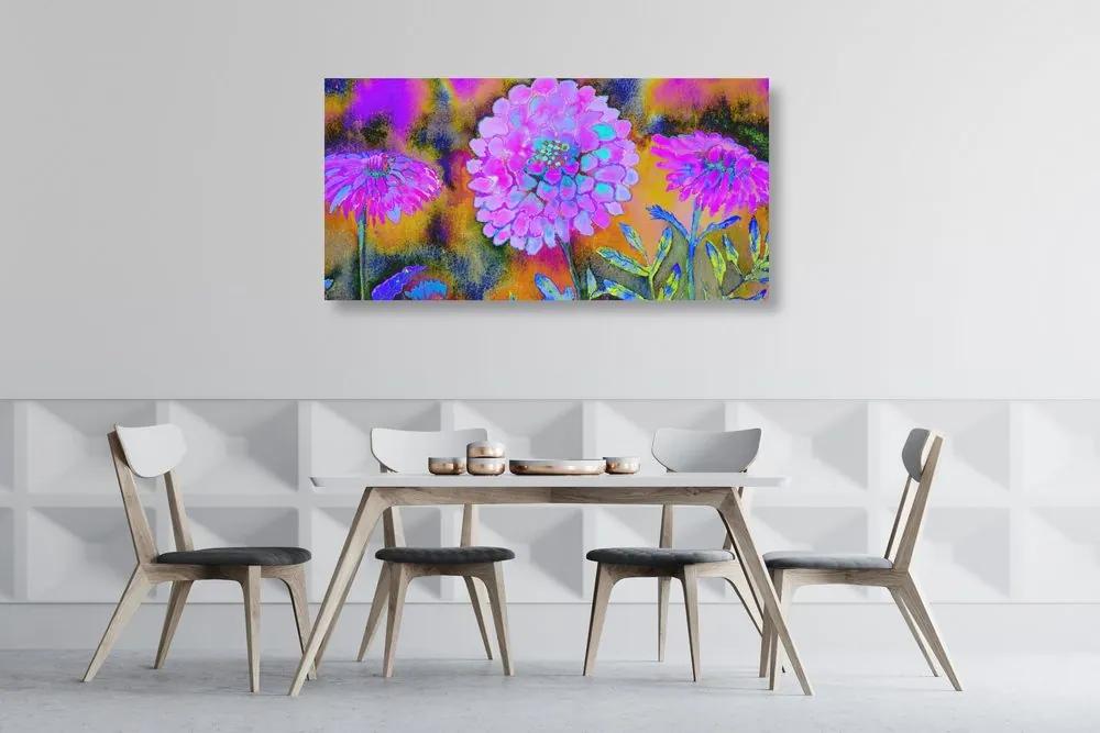 Εικόνα όμορφα μωβ λουλούδια - 120x60