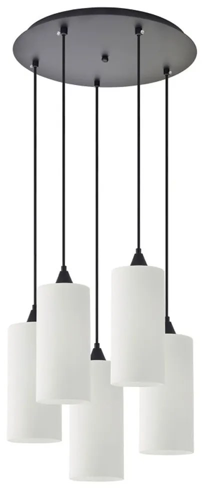 Φωτιστικό Οροφής Κρεμαστό Adept Tube 77-9005 40x300cm 5xE27 60W White Homelighting Glass