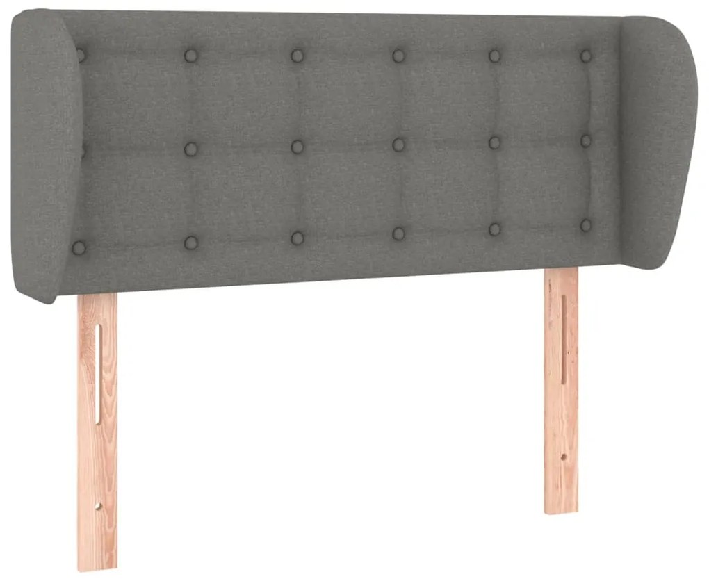 Κεφαλάρι με Πτερύγια Σκούρο Γκρι 103x23x78/88 εκ. Υφασμάτινο 3117569