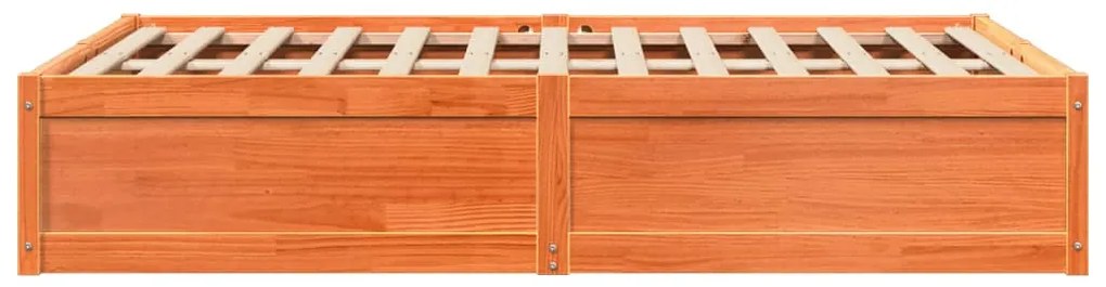 Σκελετός Κρεβ. Χωρίς Στρώμα Καφέ Κεριού 135x190 εκ Μασίφ Πεύκο 3282386