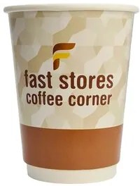 FAST STORES COFFEE CORNER χάρτινα ποτήρια καφέ, 8oz, χωρίς καπάκι, 20τμχ