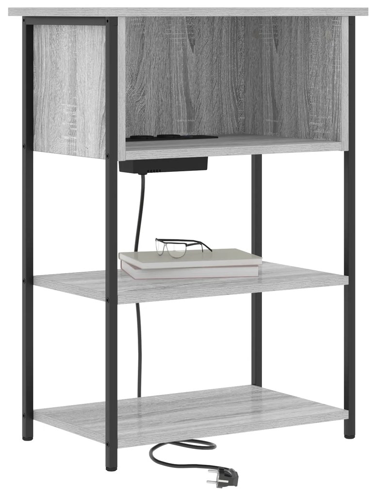 vidaXL Κομοδίνο Γκρι sonoma 55 x 31 x 76 εκ Επεξεργασμένο ξύλο