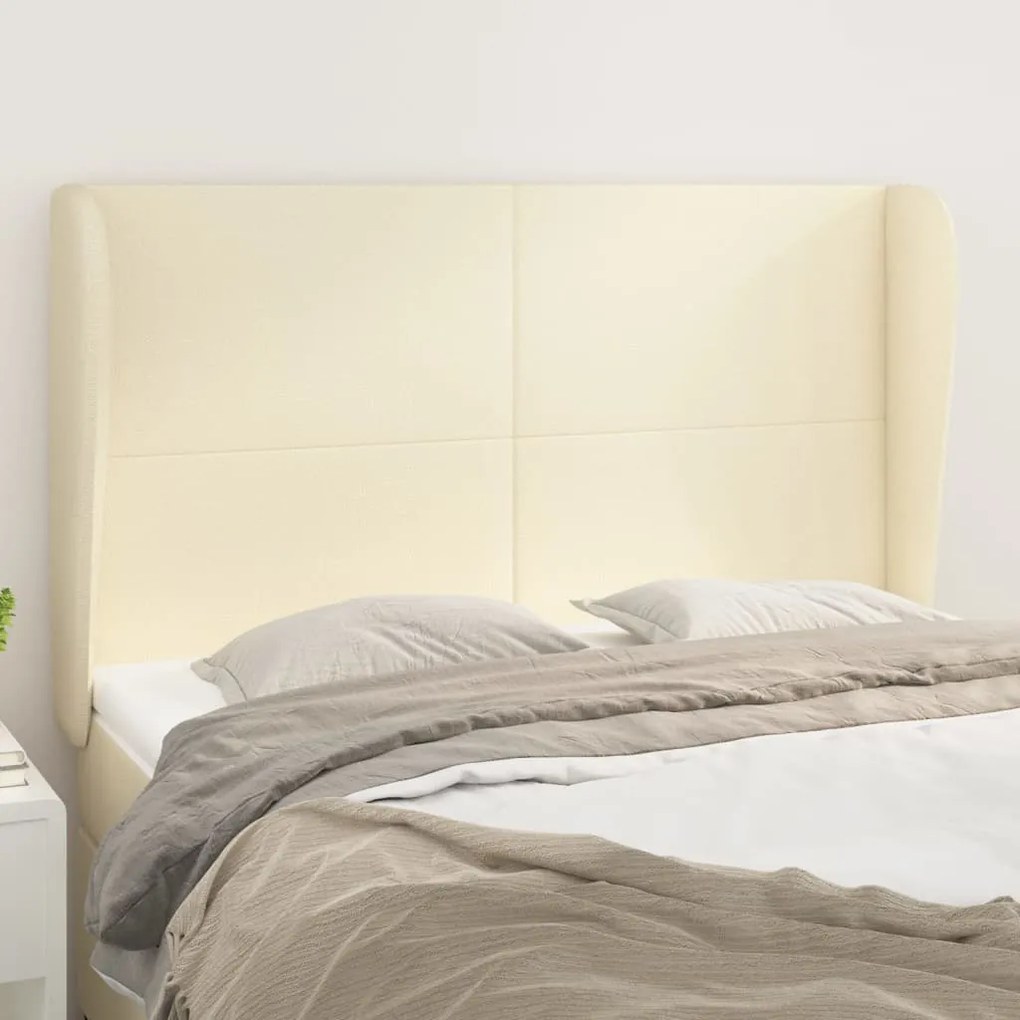 vidaXL Κεφαλάρι με Πτερύγια Κρεμ 147x23x118/128 εκ. Συνθετικό Δέρμα