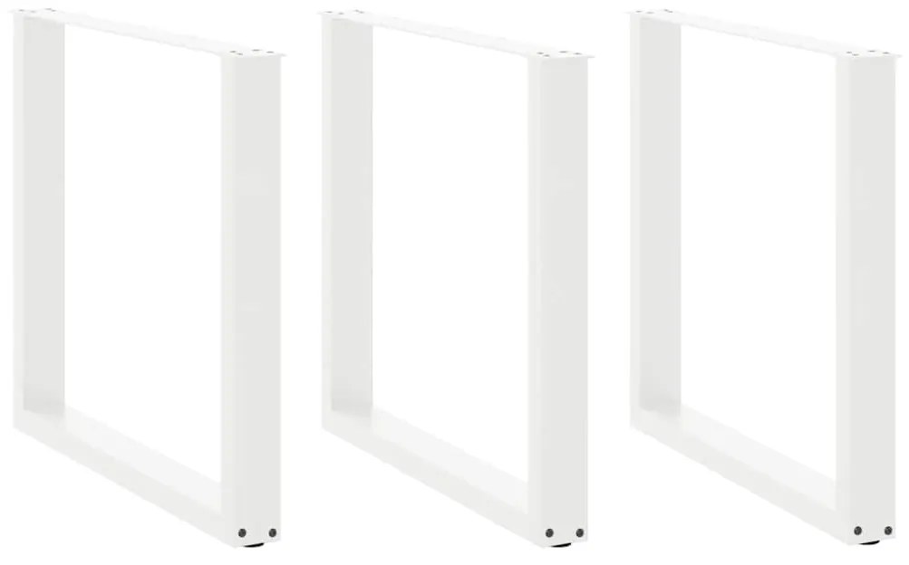 vidaXL Πόδια Τραπεζαρίας σε Σχήμα U 3 τεμ. Λευκά 90x(72-73) εκ. Ατσάλι