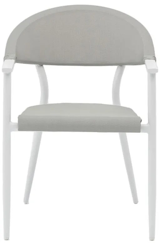 Καρέκλα - Πολυθρόνα Pino αλουμίνιο λευκό-textilene γκρι 56x62x77 εκ.