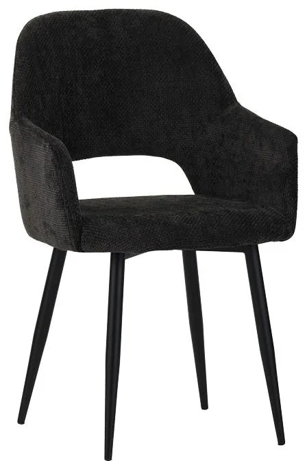 Καρέκλα - Πολυθρόνα Factols Inart μαύρο ύφασμα-πόδι μαύρο μέταλλο 53x61x84εκ 2αδα 53x61x84 εκ.
