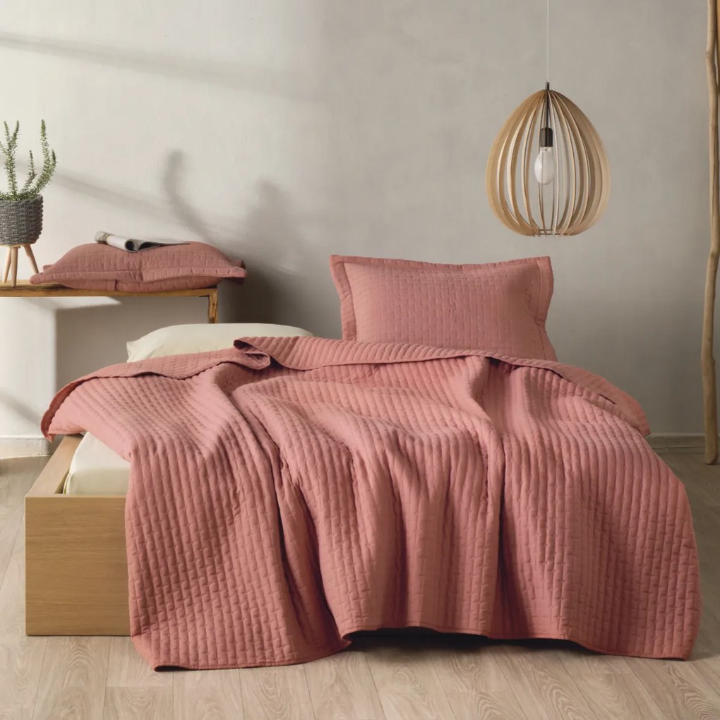 Κουβερλί King Size (Σετ 260x240) Kentia Loft Mason 06 Terracotta