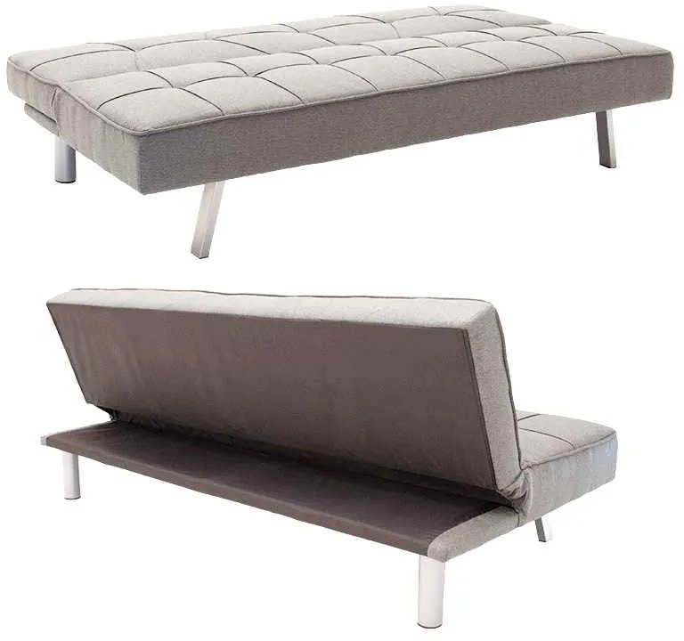 Καναπές-κρεβάτι Travis pakoworld 3θέσιος ύφασμα γκρι 175x83x74εκ
