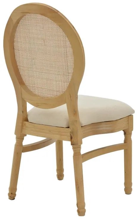 Καρέκλα Canco φυσικό rubberwood-φυσικό rattan 50x55x98εκ 50x55x98 εκ.