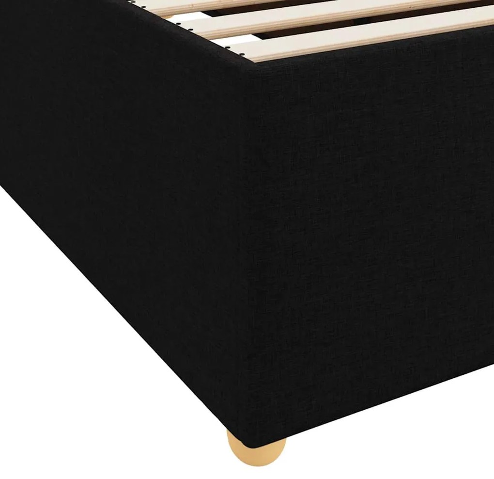 vidaXL Σκελετός κρεβατιού με στρώμα Μαύρο 100 x 200 cm ύφασμα