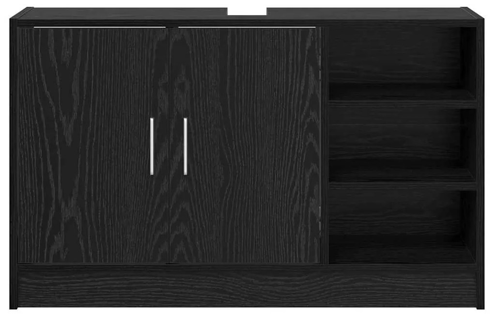 vidaXL Ντουλάπι Νιπτήρα Μαύρη Οξυά 90 x 29 x 55 εκ. Επεξεργασμένο ξύλο
