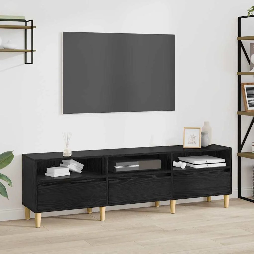 vidaXL Ντουλάπι TV Μαύρη δρυς 150 x 30 x 45 εκ Επεξεργασμένο ξύλο