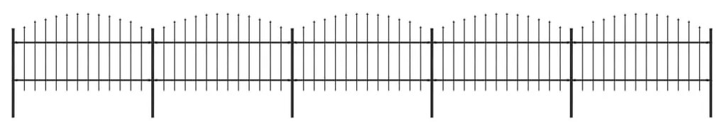 vidaXL Κάγκελα Περίφραξης με Λόγχες Μαύρα (1-1,25) x 8,5 μ. Ατσάλινα