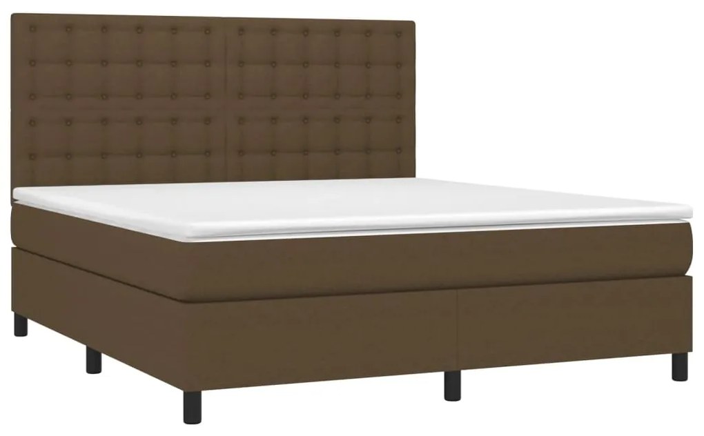 ΚΡΕΒΑΤΙ BOXSPRING ΜΕ ΣΤΡΩΜΑ ΣΚΟΥΡΟ ΚΑΦΕ 160X200 ΕΚ ΥΦΑΣΜΑΤΙΝΟ 3142108