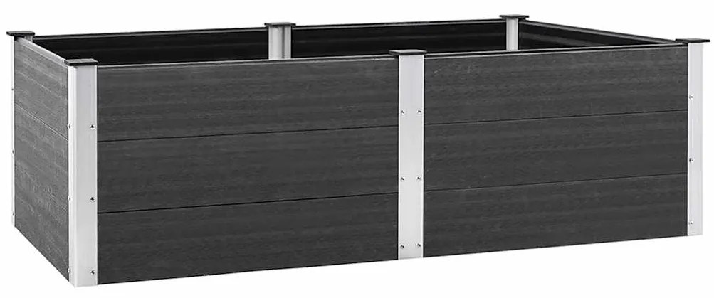 vidaXL Ζαρντινιέρα Υπερυψωμένη Γκρι 200 x 100 x 54 εκ. από WPC