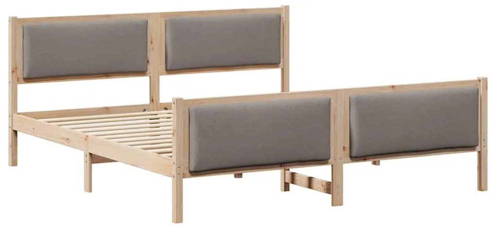 vidaXL Σκελετός Κρεβατιού με κεφαλάρι Taupe 180 x 200 cm ύφασμα