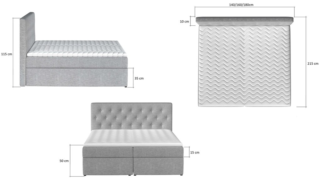 Επενδυμένο κρεβάτι Delande-140 x 200-Prasino