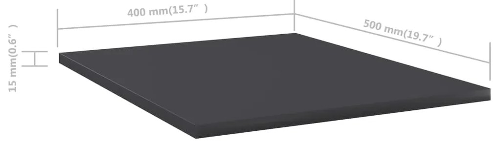 vidaXL Ράφια Βιβλιοθήκης 8 τεμ. Γκρι 40x50x1,5 εκ. από Επεξ. Ξύλο