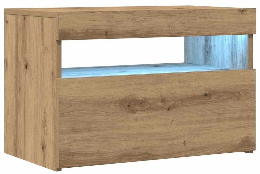 vidaXL ντουλάπι τηλεόρασης  με φώτα LED Artisan Oak Κατασκευασμένο ξύλο
