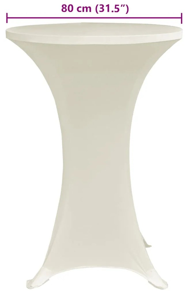 vidaXL Καλύμματα Τραπεζιού Ελαστικά 4 τεμ. Κρεμ Ø 80 εκ.