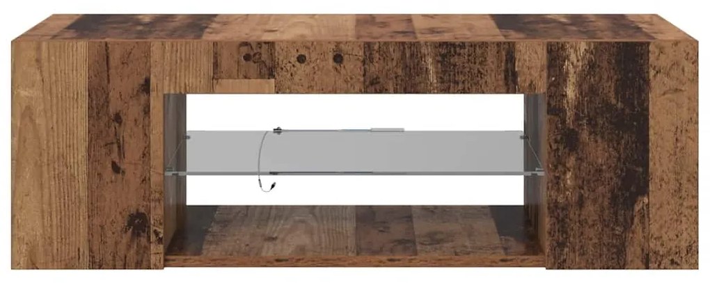 vidaXL Έπιπλο Τηλεόρασης LED Όψη Παλαιού Ξύλου 90x39x30 εκ. Επεξ. Ξύλο