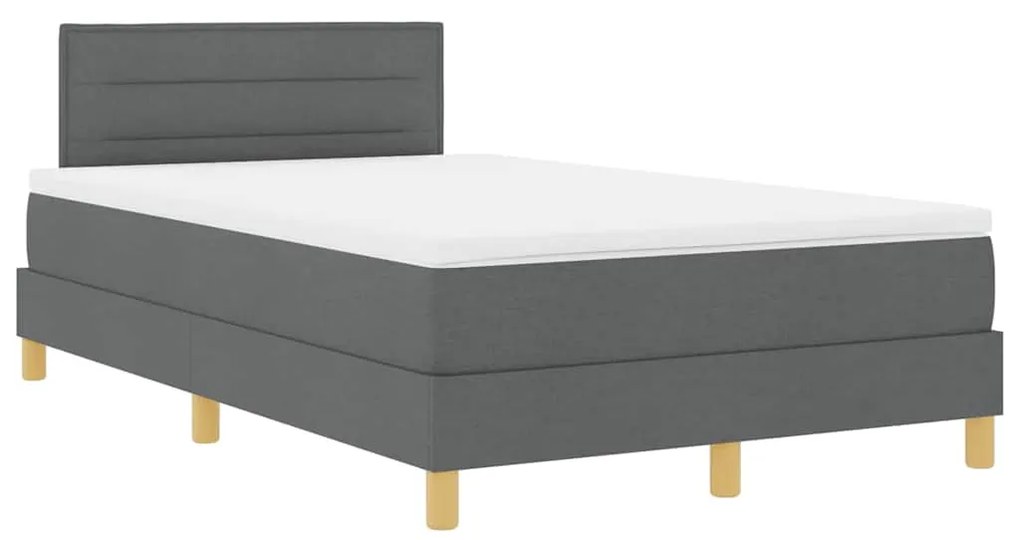 vidaXL Κρεβάτι box spring με στρώμα Σκούρο γκρι 120 x 190 cm ύφασμα