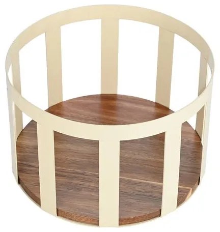 Estia Φρουτιέρα Φ24xH11cm Allure Στρογγυλή Μεταλλική Ivory 01-24772
