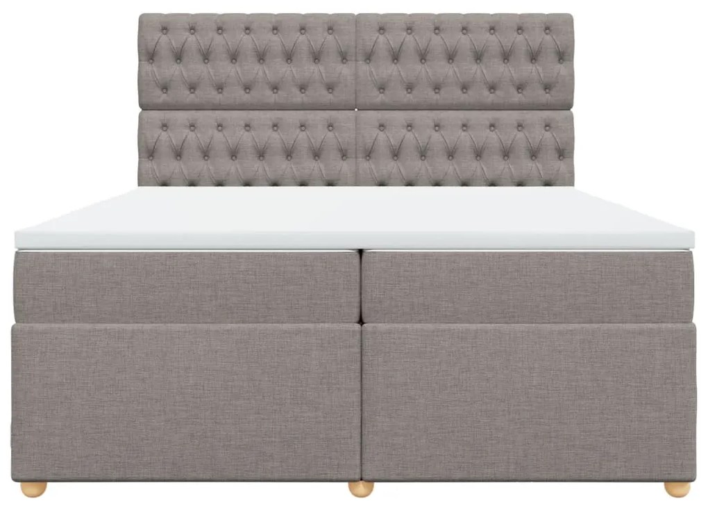 vidaXL Κρεβάτι Boxspring με Στρώμα Taupe 200x200 εκ. Υφασμάτινο