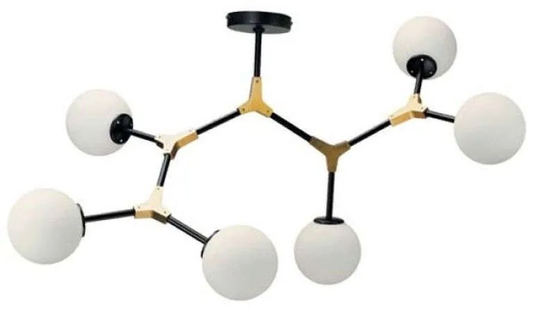 Φωτιστικό Οροφής 6167-6 90x75cm 6xG9 Black-Gold Inlight Μέταλλο,Γυαλί