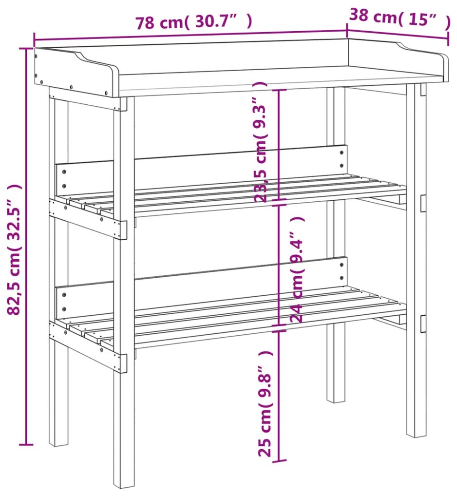 ΤΡΑΠΕΖΙ ΦΥΤΩΝ ΜΕ ΡΑΦΙΑ 78 X 38 X 82,5 ΕΚ. ΑΠΟ ΜΑΣΙΦ ΞΥΛΟ ΕΛΑΤΗΣ 156352