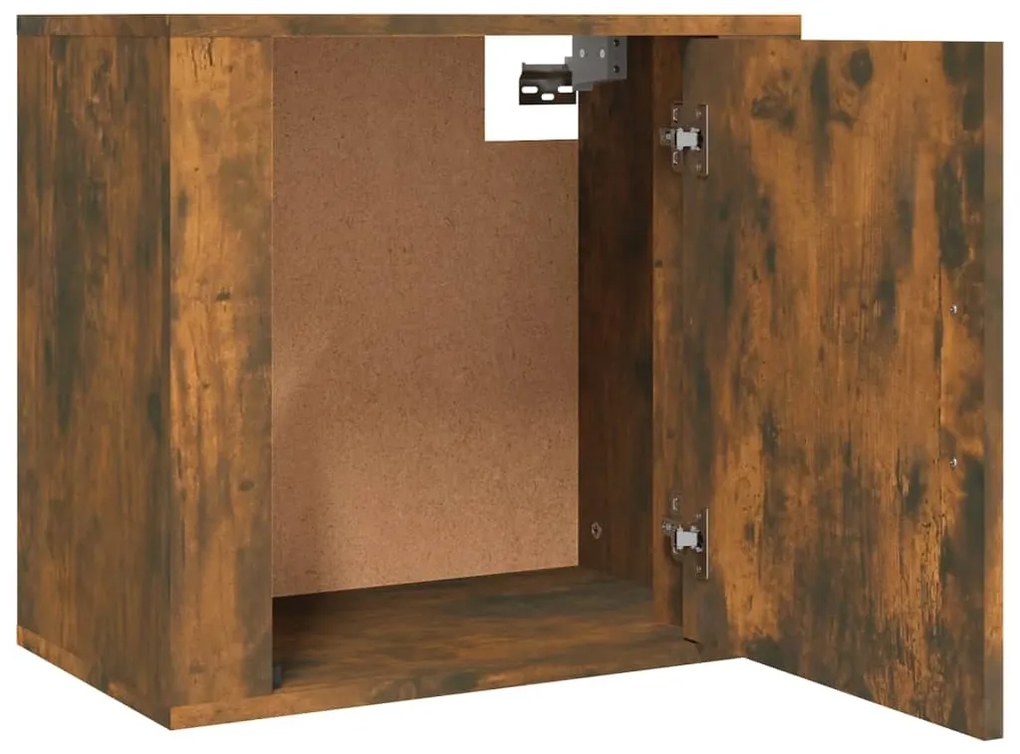 vidaXL Κομοδίνα Επιτοίχια 2 τεμ. Καπνιστή Δρυς 50x30x47 εκ.