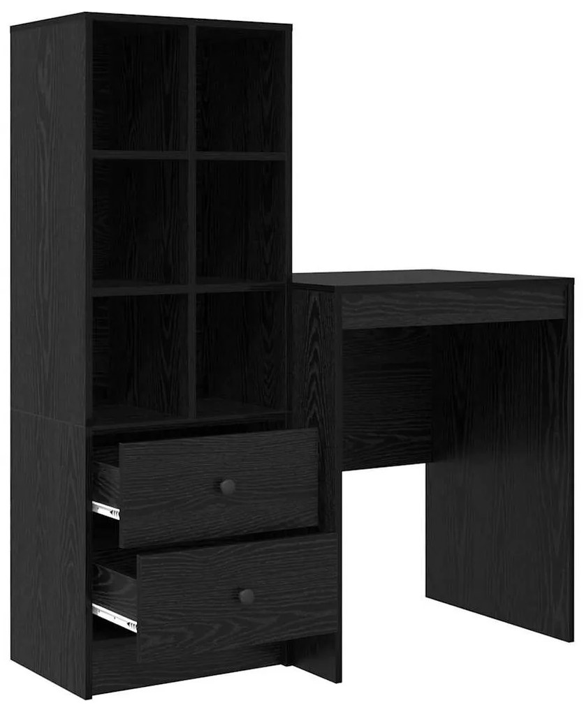 vidaXL Γραφείο με αποθηκευτικό χώρο 2 pcs Μαύρη δρυς 60 x 50 x 76 εκ.
